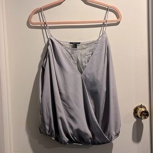 Forever21 grey dressy tank top with built in lace